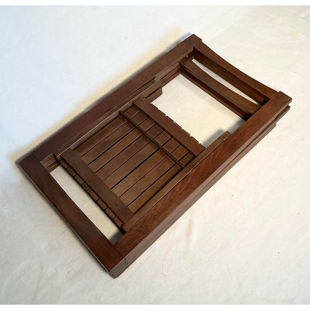 Brown 1966 Vintage Aldo Jacober Trieste Slatted Wood Folding Chairs - Set of 2 For Sale - Image 8 of 12