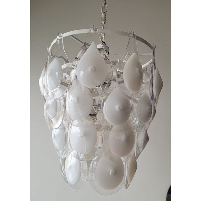 Metal Opal Glass Pendant Lamp by Gino Vistosi, 1960s For Sale - Image 7 of 15