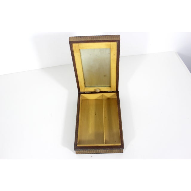 Rustic European Vintage Hand Carved Wood Folk Art Trinket or Jewelry Box For Sale - Image 3 of 12