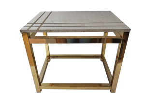 Travertine and Gold Side Table by Maison Jansen Alain Delon for Mario Sabot, 1970s