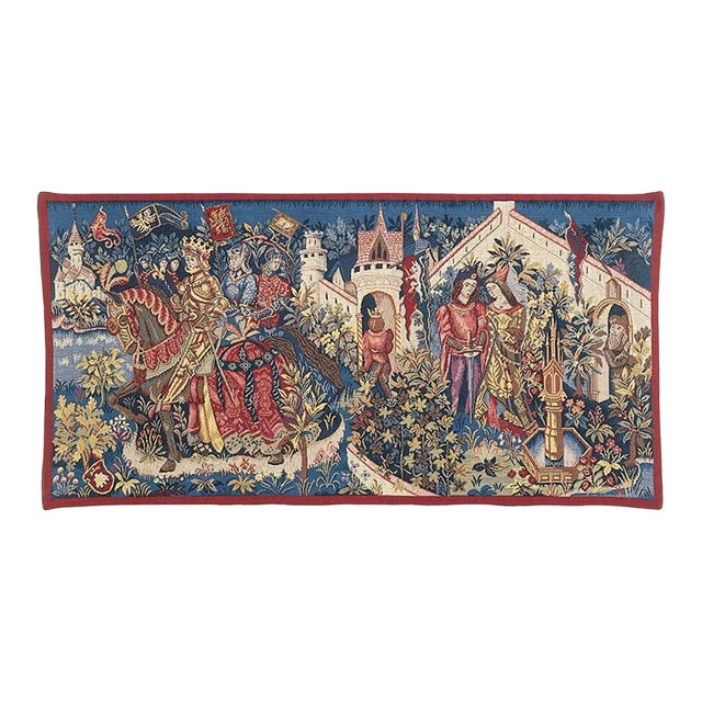 History of King Arthur Loom Woven Tapestry - 45 X 90 Cm (1'6" X 2'11") - Requires Rod Size 2 For Sale