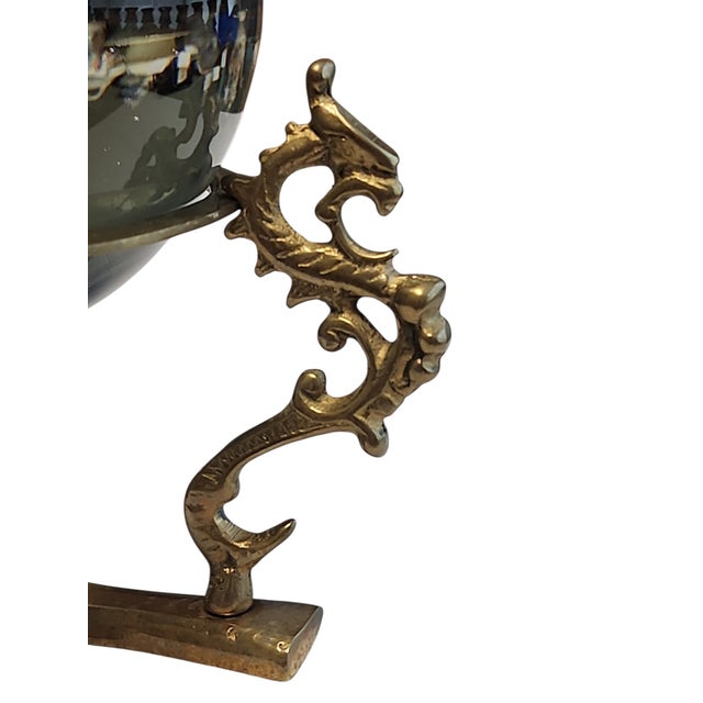 Gothic Vintage Optical Glass Ball on Brass Stand For Sale - Image 3 of 5