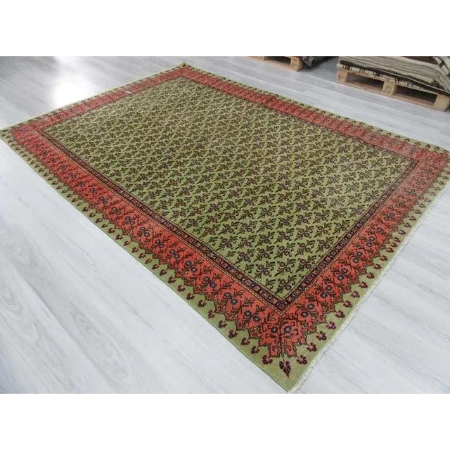 1960s Vintage Turkish Area Rug - 6'9" X 9'8" For Sale - Image 5 of 6