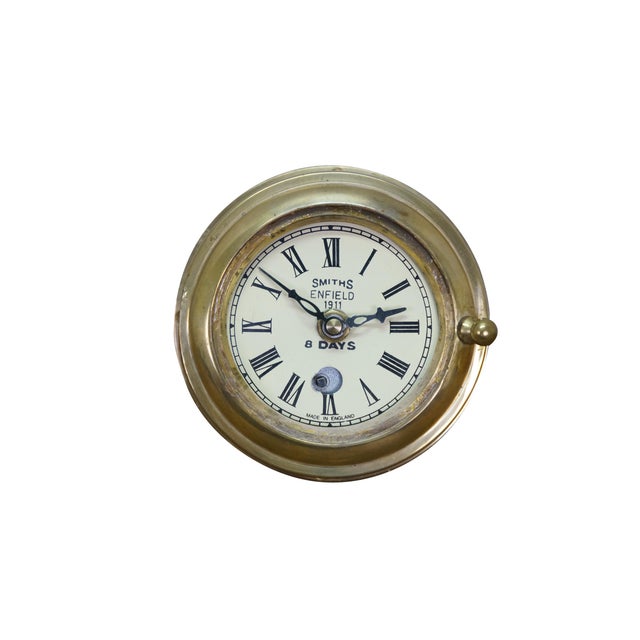 This is an authentic, highly collectible vintage Smiths Enfield mechanical marine bulkhead clock. Manufactured in England,...