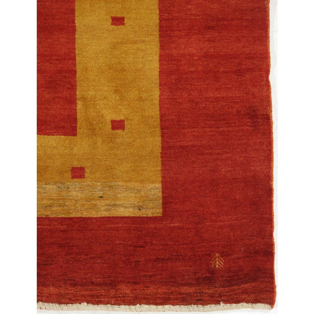 Contemporary Vintage Hand-Knotted Persian Gabbeh Rug 5'9" X 7'10" For Sale - Image 3 of 5