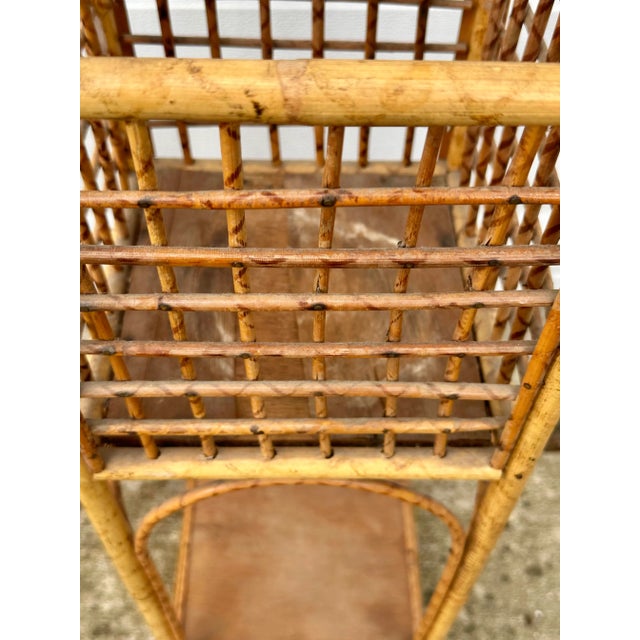 Wood Vintage Tortoise Bamboo Plant Stand For Sale - Image 7 of 11