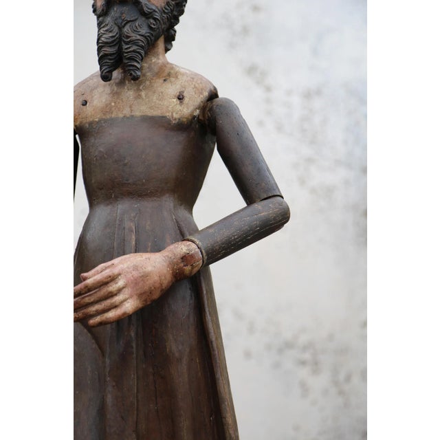 18th Century Baroque Santos Sculpture With Articulated Arms, Portuguese For Sale - Image 10 of 13