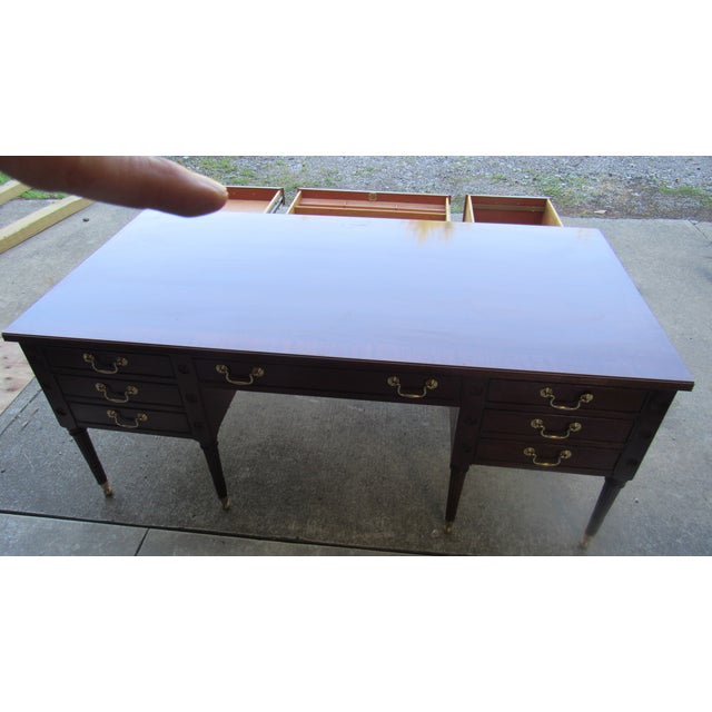 Amazing Mahogany Councill Executive Desk Designer For Sale - Image 13 of 18