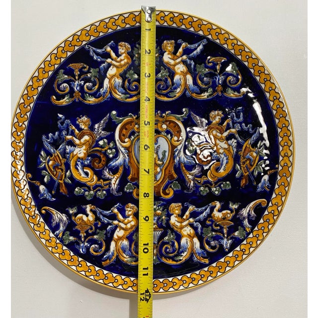 1960s Gien France Faience “Renaissance” Pattern Decorative Plate For Sale - Image 11 of 11