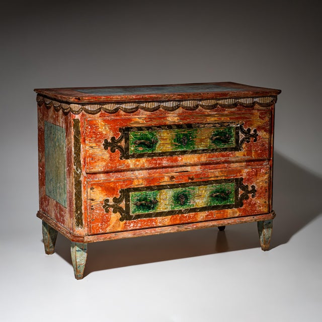 Red-Painted Commode from Irschenberg, Southern Germany, 19th Century For Sale - Image 10 of 10