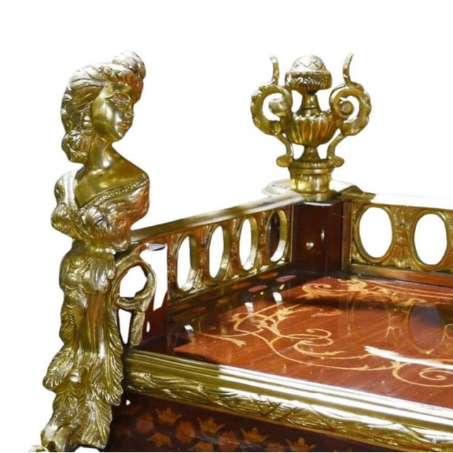 Wood Louis XV Roll Top Desk For Sale - Image 7 of 12