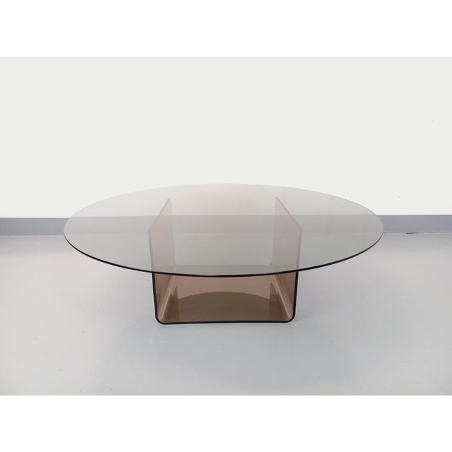 Glass Space Age Round Coffee Table in Glass and Acrylic Glass, 1970s For Sale - Image 7 of 15