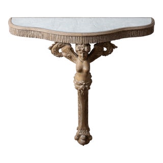 Carved Siren Console Table For Sale