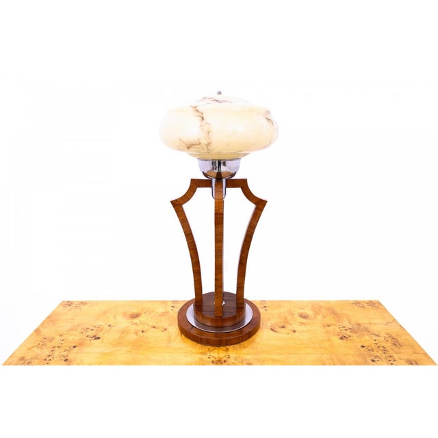 Art Deco table lamp from the mid-20th century, Poland. Dimensions: height 64 cm / diameter 32 cm European Plug (up to...