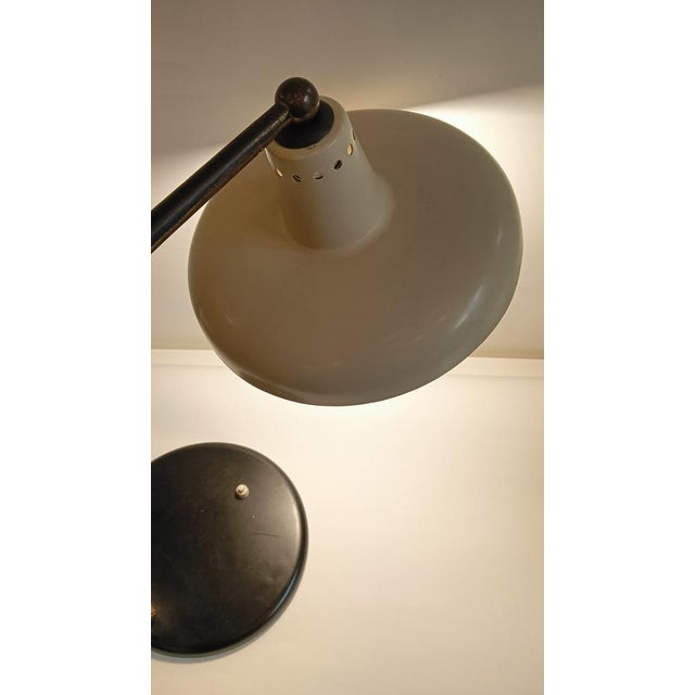 Large Desk Lamp in Brass and White Steel, Italy, 1950s For Sale - Image 12 of 17