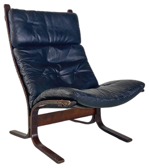 Siesta Armchair in Wood and Leather by Ingmar Relling for Westnofa Vestlandske, 1970s