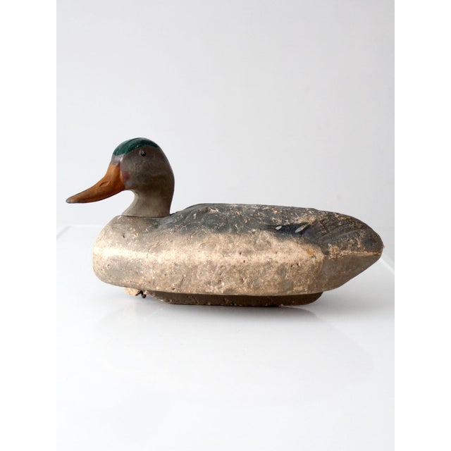 Mid 20th Century Vintage Hand-Painted Mallard Duck Decoy Folk Art For Sale - Image 5 of 15