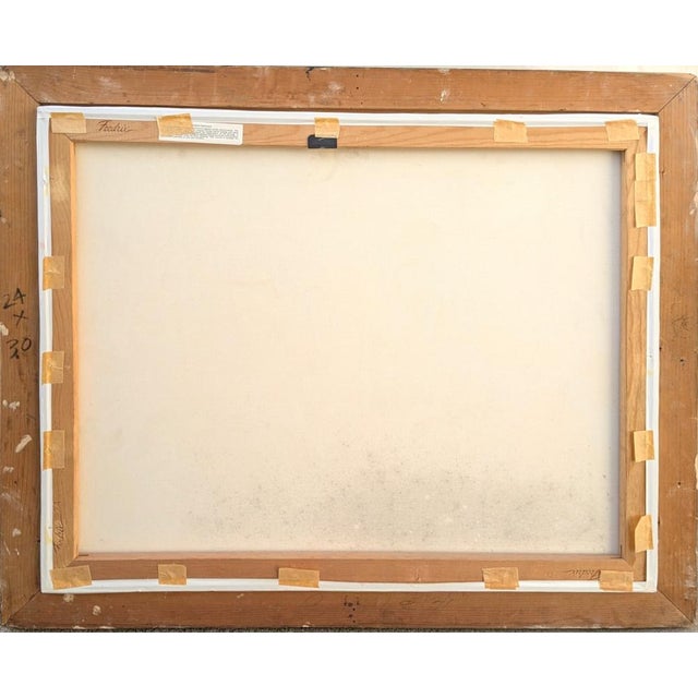 Vintage Mid-Century Impressionist Floral Oil Painting in Gilt Faux Bamboo Frame- Signed For Sale - Image 9 of 9