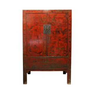 Red Chinese Armoire For Sale