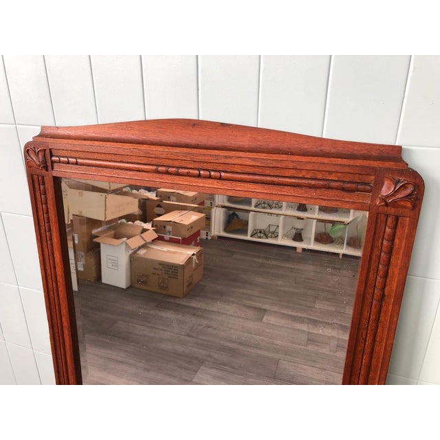 Vintage French Mirror in Carved Oak Frame, 1930s For Sale - Image 17 of 18