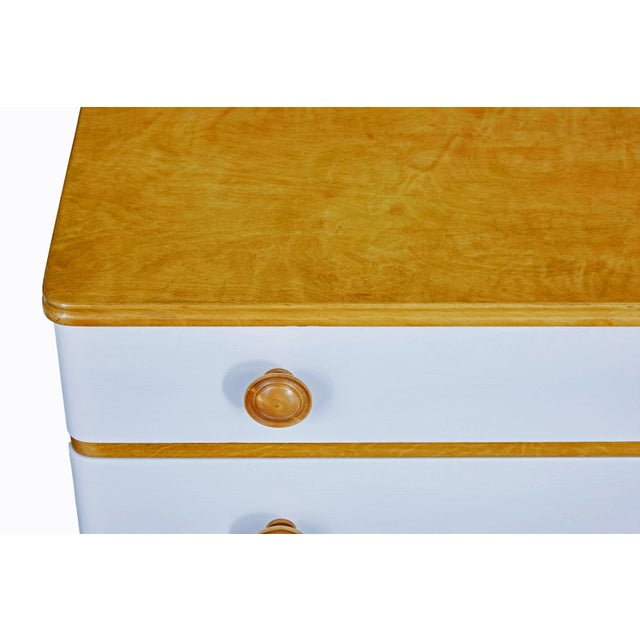 Blue Mid-Century Scandinavian Painted Birch Chest of Drawers, 1960 For Sale - Image 8 of 9