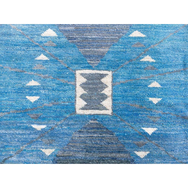 Modern Swedish Pile Rug in Blue Tones by Doris Leslie Blau For Sale - Image 4 of 10