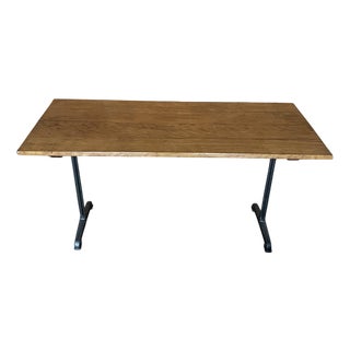 Vintage Cast Base Fischel Bistro Dining Table, 1940s For Sale