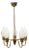 Fog & Mørup, Tulip Chandelier, Opal Glass, Brass, Teak, Denmark, 1960s For Sale