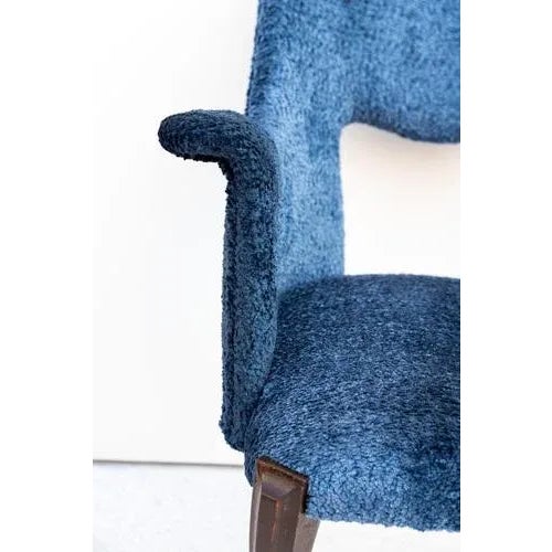 Set of Wood and Bouclé Armchairs, 1950s For Sale - Image 6 of 9