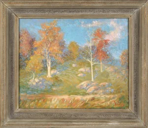 1920s "Grove of Trees on the Hillside" Landscape Oil Painting by William Horsbrugh-Porter, Framed