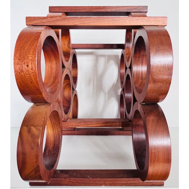 1960s 1960s Mid-Century Kustom Kraft Walnut Wine Bottle Rack For Sale - Image 5 of 7