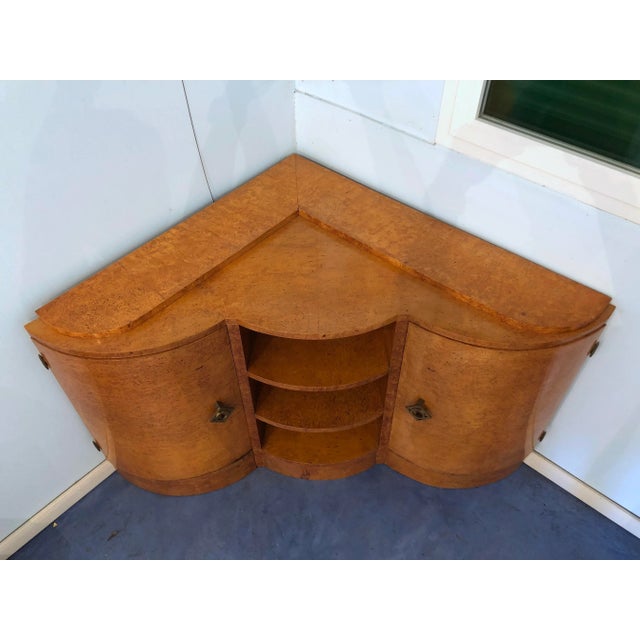 Art Deco French Maple Corner Cupboard, 1940s For Sale - Image 3 of 18