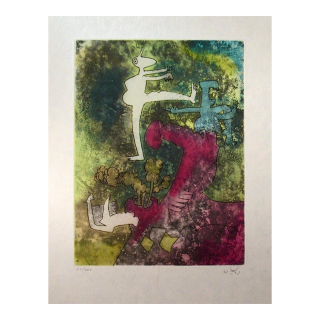 Roberto Matta "Centre Noeuds" Planche #5 1974 Original Print For Sale