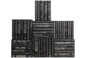 Decorative Books - Onyx & Silver Book Wall - Set of 50 Black Books