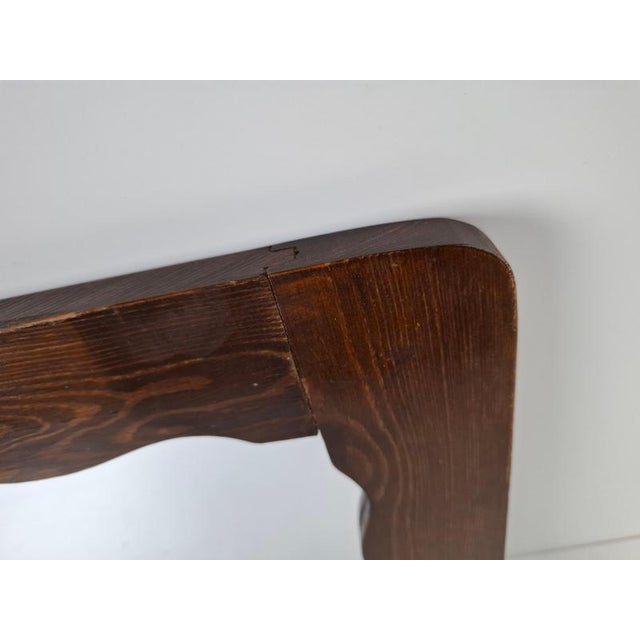 Mid-Century Czechoslovak Wavy Wooden Frame Wall Mirror, 1940s For Sale - Image 9 of 17