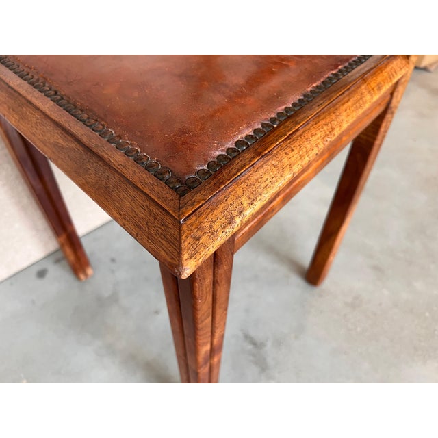 1930s 40s Modernist Set of Six French Art Deco Oak Dining Chairs Charles Dudouyt For Sale - Image 9 of 18