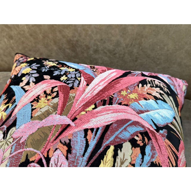 Moody Floral Woven Pillow Cover For Sale - Image 10 of 14
