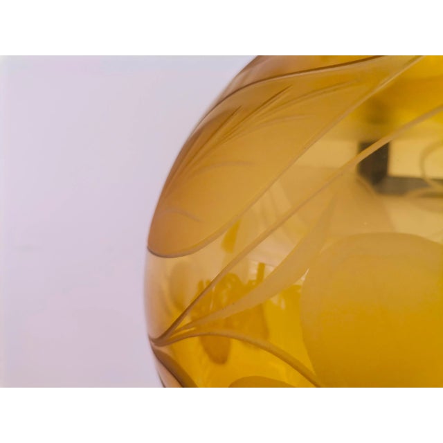 Large Mid-Century Italian Yellow & Green Wood and Glass Table Lamp For Sale - Image 13 of 18