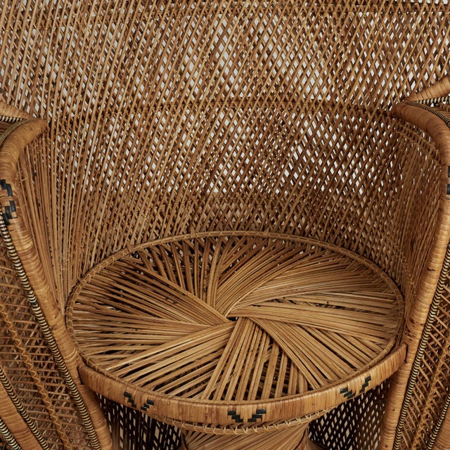 Vintage Anglo Indian Wicker Peacock Chair For Sale - Image 11 of 14