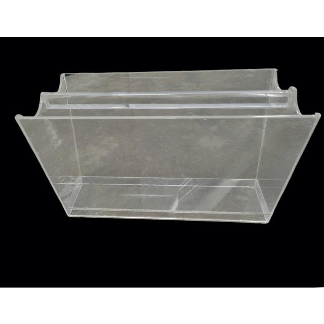 Charles Hollis Jones Vintage Lucite Charles Hollis Jones Style Midcentury Modern Magazine Rack Stand For Sale - Image 4 of 5