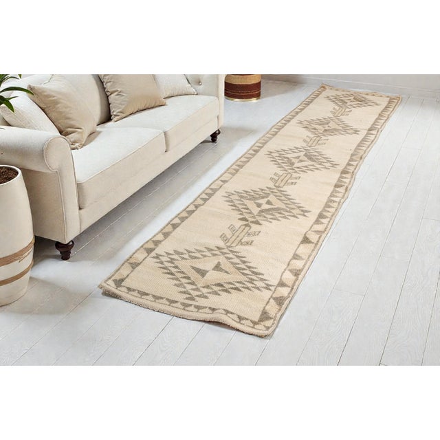 Mid 20th Century Natural Turkish Kitchen Decor Runner For Sale - Image 4 of 10