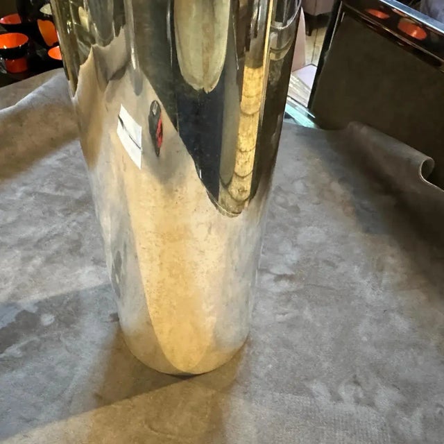 1970s 1970s Sabattini Style Minimalist Silver Plated Italian Vase For Sale - Image 5 of 13