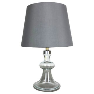 Danish Modern Drop Clear Glass Table Light Base from Holmegaard, 1960s For Sale
