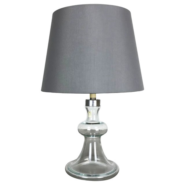 Danish Modern Drop Clear Glass Table Light Base from Holmegaard, 1960s For Sale