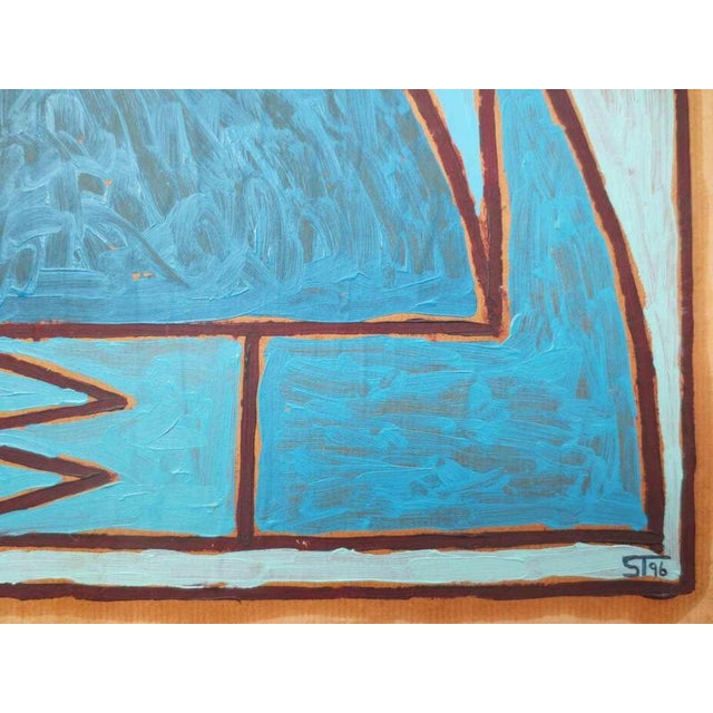 "Double" is an oil painting on paper with a wooden stand, a wooden rod serves as a frame. This painting is part of a...