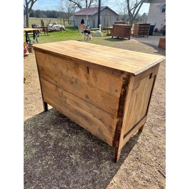 Wood 18th Century Louis XVI Solid Walnut Bleached Marble Top Chest of Drawer / Commodes For Sale - Image 7 of 15