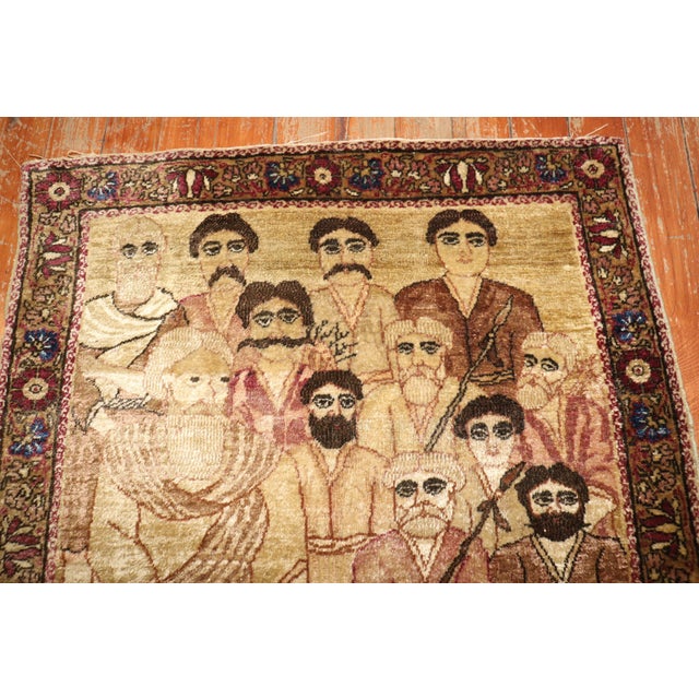 Late 19th Century Late 19th Century Biblical Antique Zabihi Collection Lavar Kerman Rug - 1'11" x 2'8" For Sale - Image 5 of 11