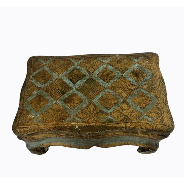 Vintage Italian Florentine Gold Green Footed Trinket Jewelry Box For Sale - Image 10 of 10