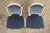 French Antique French Louis XVI Style Painted Accent Chairs in Blue Mohair - A Pair For Sale - Image 3 of 18