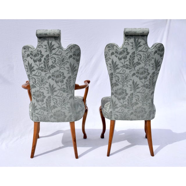 English Upholstered Dining Chairs Pied-De-Biche Styling For Sale - Image 14 of 14